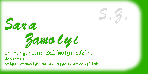 sara zamolyi business card